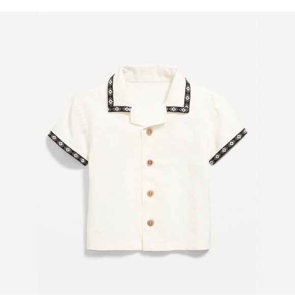 Old Navy Other - Old Navy Short Sleeve Linen Blend Shirt - 6-12m